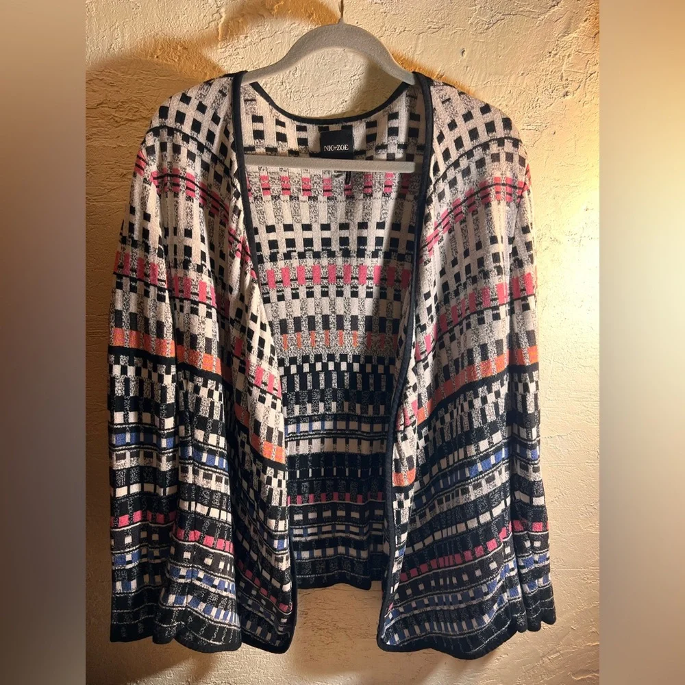 NIC+ZOE Women's Multicolor Cardigan 1X